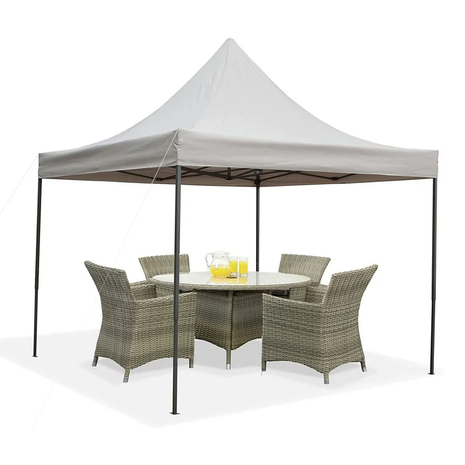 3m X 3m Grey Garden Gazebo Dome Pop up Party Canopy Tent UV Protection Pergola