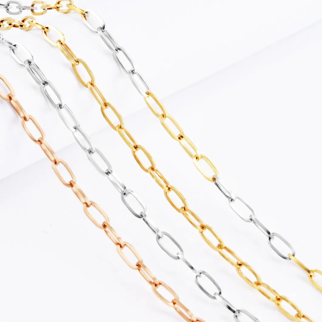 Fashion Hip Hop Jewellery Square Wire Cable Chain for Gold Plated Layering Neckace Bracelet Jewelry Making