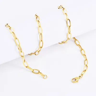 Cadena de Cable de alambre cuadrado de joyería de Hip Hop de moda para fabricación de joyas de pulsera de collar de capas chapadas en oro