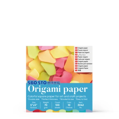 Papel de Origami artístico de 70GSM, 5 pulgadas x 5 pulgadas, papel de Color, papel de proyecto artesanal de calidad, 13cm x 13cm Sbosto2042